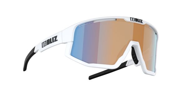 Bliz Fusion Small Matte White Linsefarge: Korall/oransje speilblå